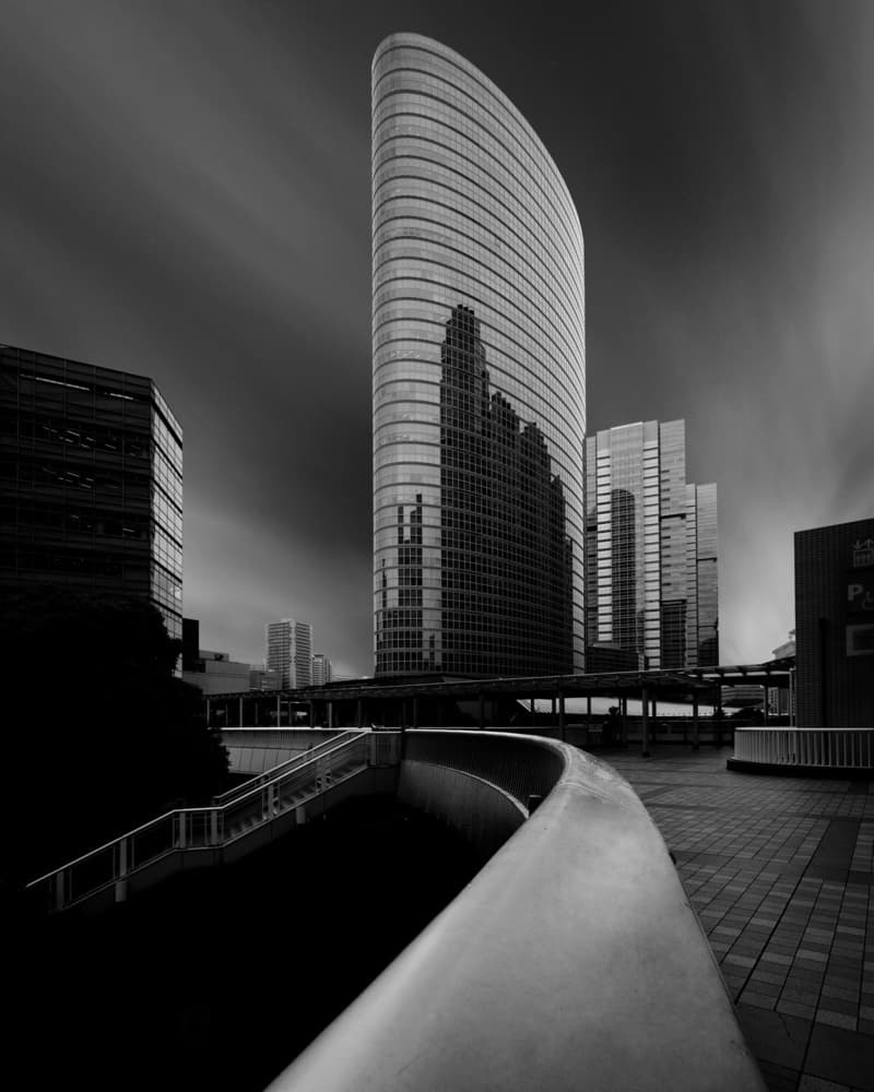 Sleek Cityscape Reflection by Yasuhiro Takachi — canvas wall art