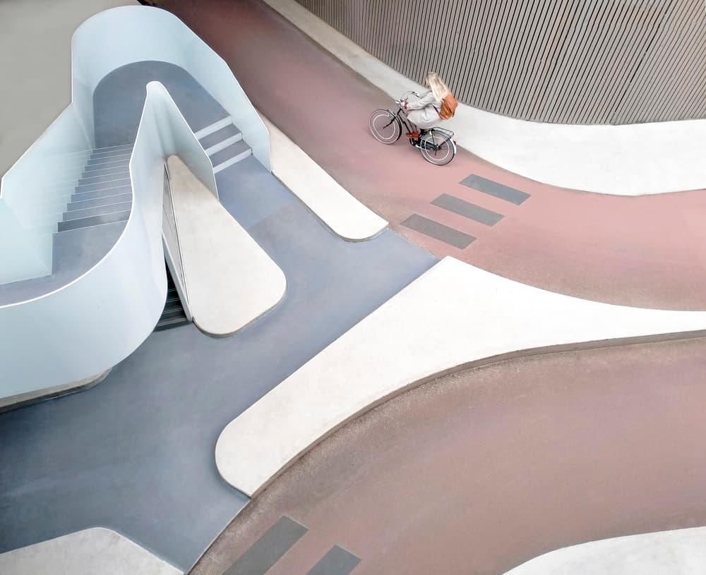 Cyclist on Curved Path by Roelof de Hoog — canvas wall art