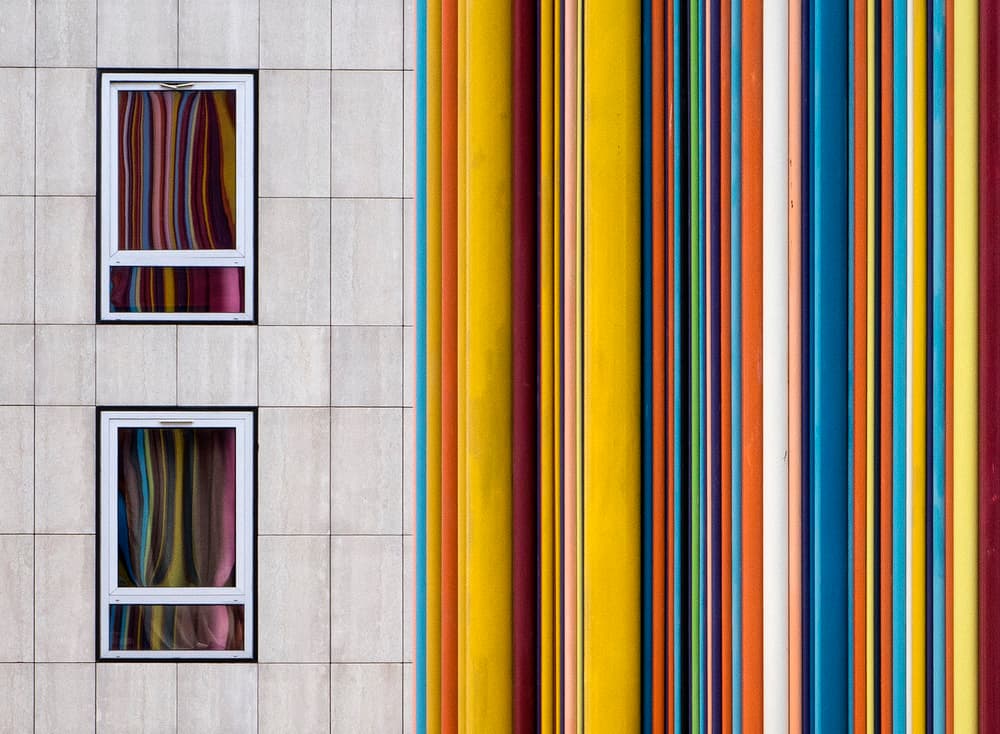 Modern Stripes And Windows by Jef Van den Houte — canvas wall art