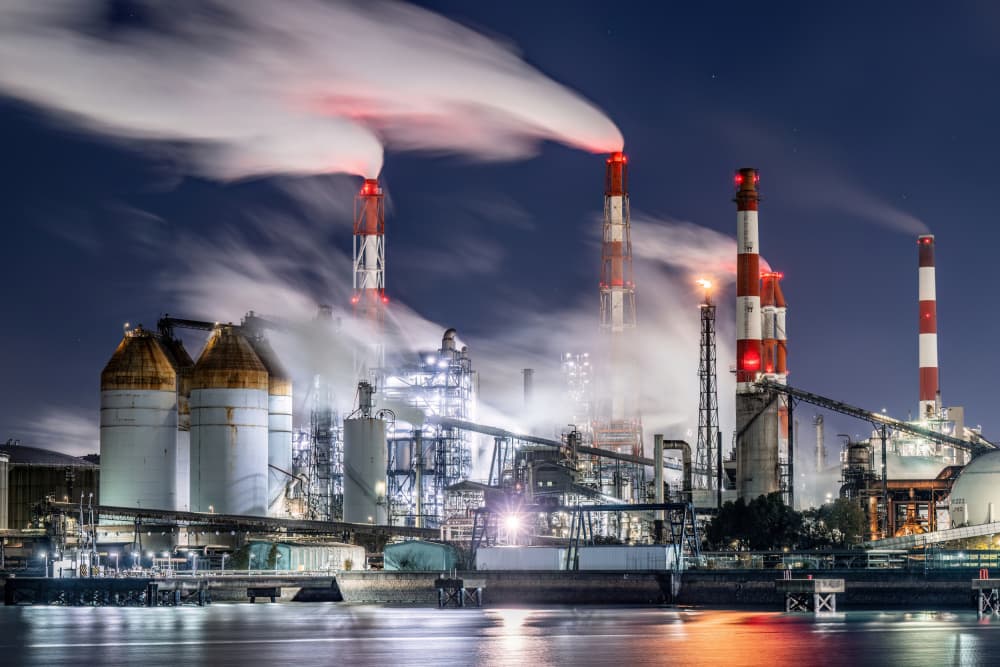 Refinery Night Lights by Kobayashi Tetsurou — canvas wall art