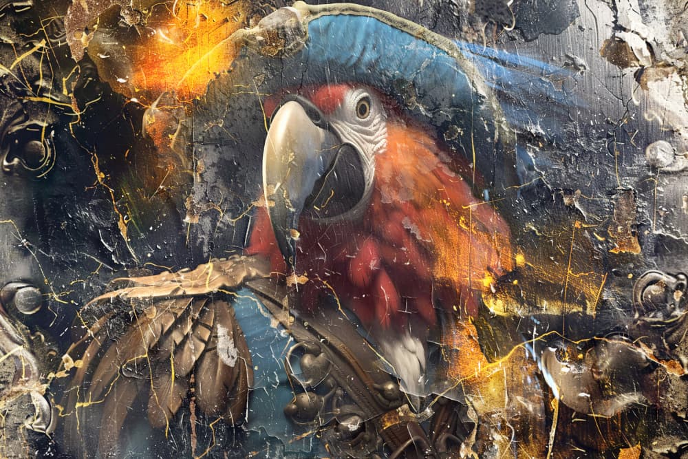Pirate Parrot Captain by Rafal Kulik — canvas wall art
