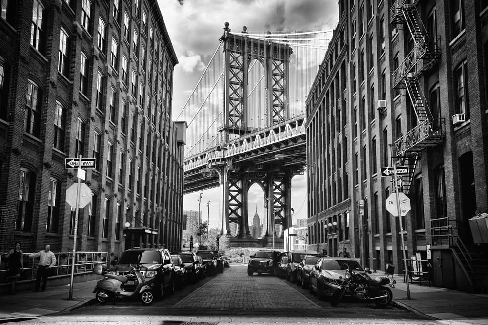 DUMBO Manhattan Bridge View by Lidia Vanhamme — canvas wall art