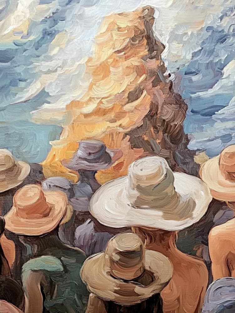 Hats Gaze At Towering Rock by Avanesova Elena — canvas wall art
