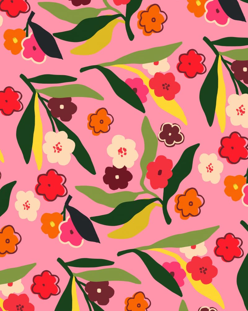 Cheerful Floral Garden by Kintsugi99 — canvas wall art