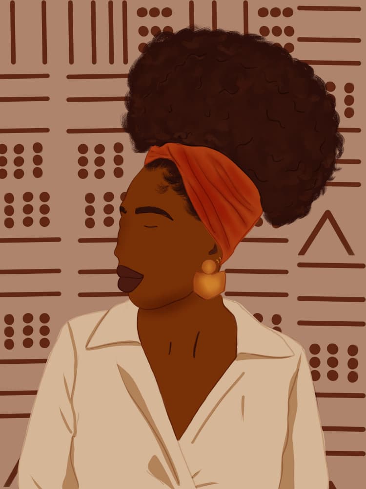 Afro puff by Carelle N'guessan — canvas wall art