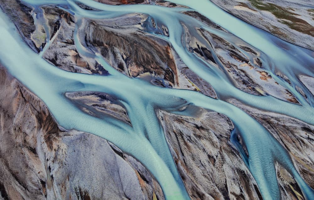 Braided River Landscape by Wei (David) Dai — canvas wall art