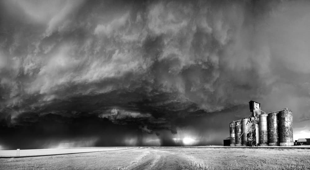Storm Over Silos by Rob Darby — canvas wall art