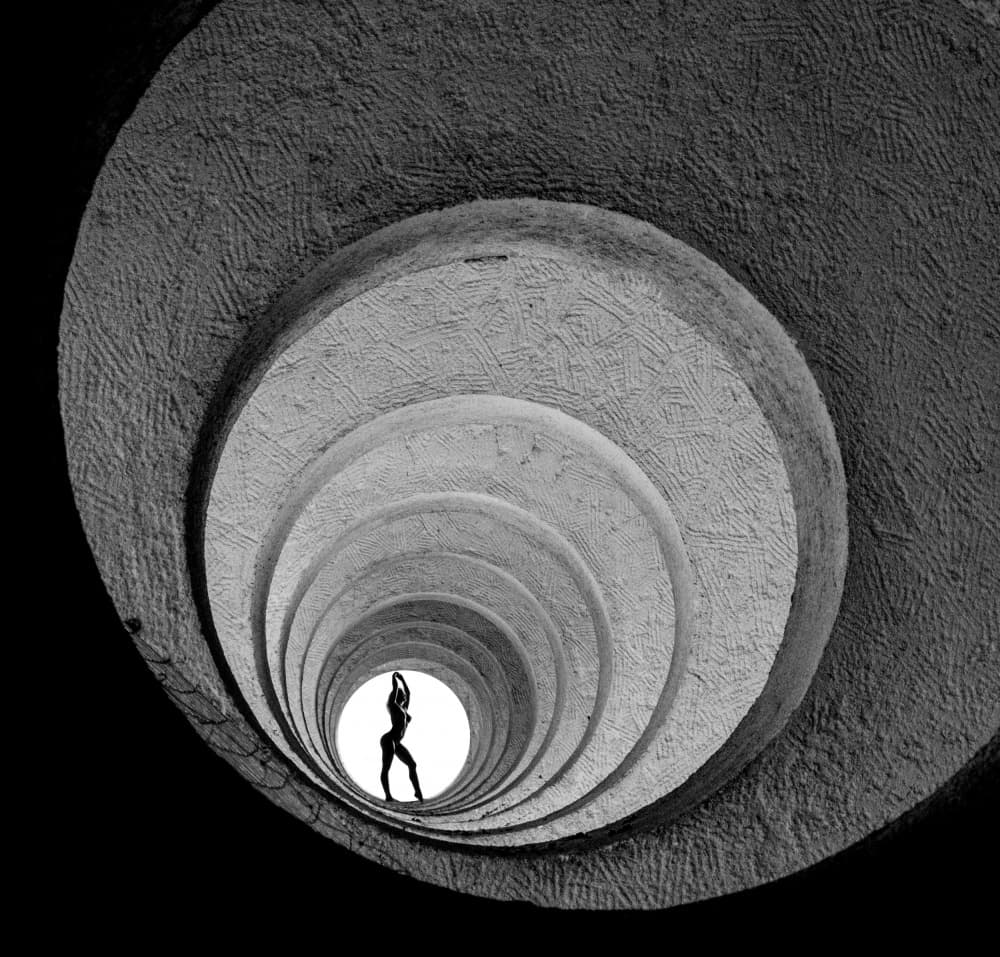 Spiral Tunnel Silhouette by Ovi D. Pop — canvas wall art
