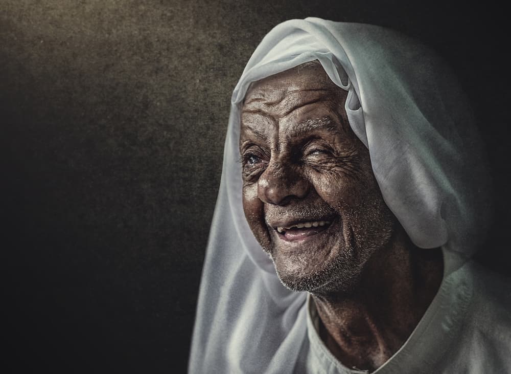 Joyful Elder Portrait by Husain ALSaeed — canvas wall art