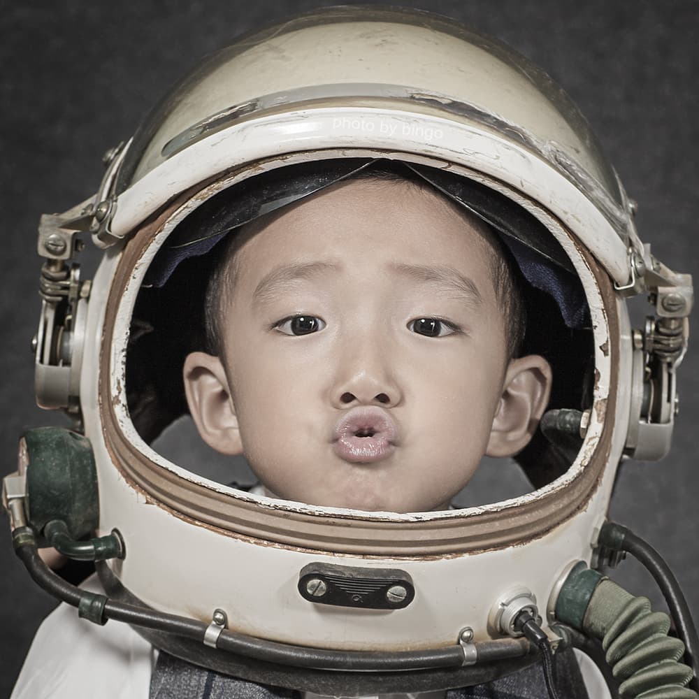 Cute Astronaut Boy by Bingo Z — canvas wall art