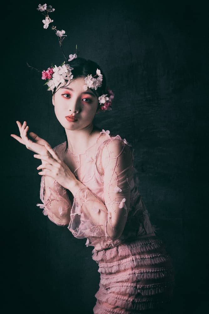 Pink Floral Portrait by Daisuke Kiyota — canvas wall art