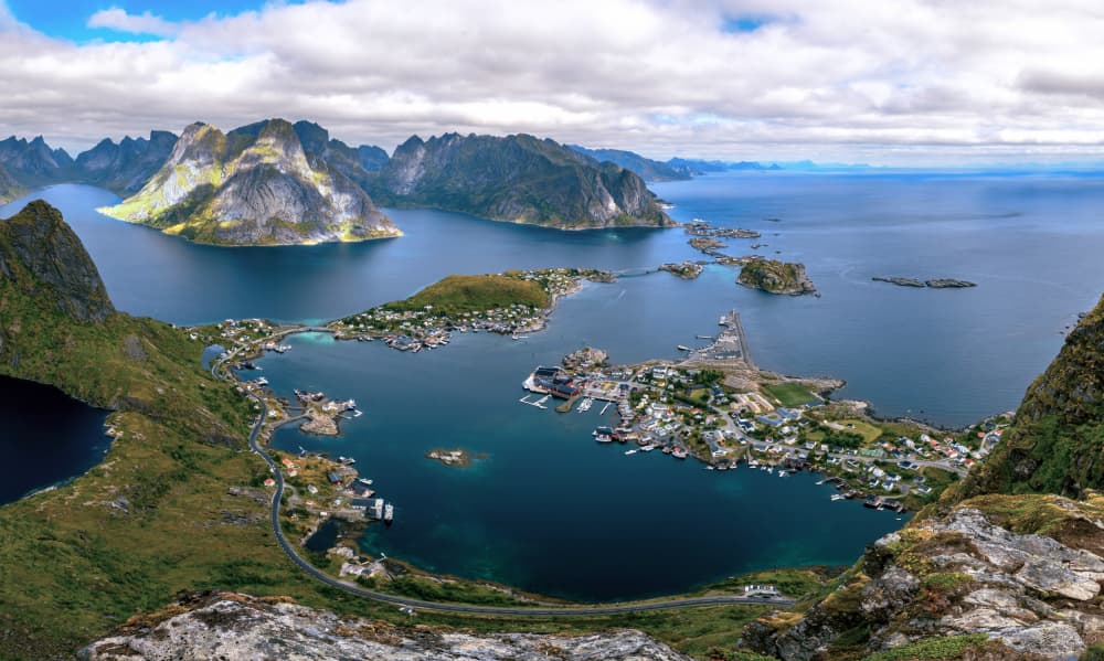 Reine Lofoten Panorama by Jie Jin — canvas wall art