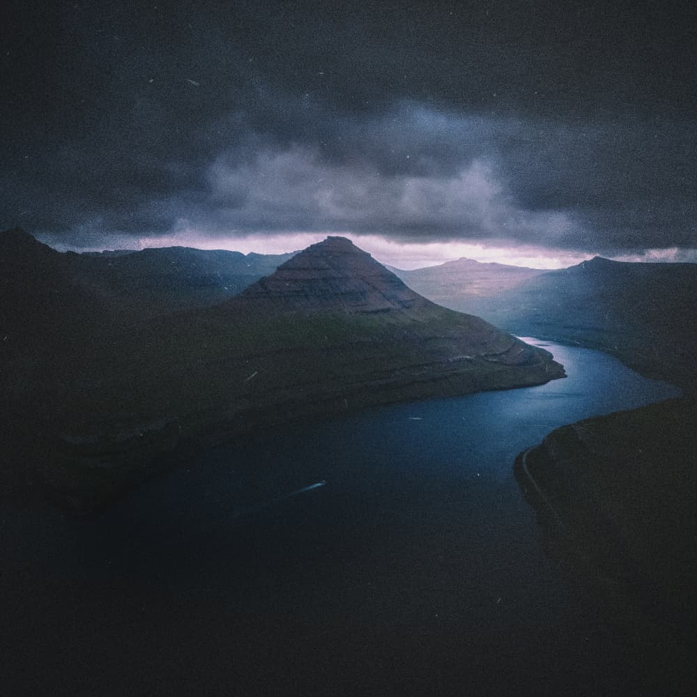 Twilight Mountain Fjord by Larry Deng APA — canvas wall art