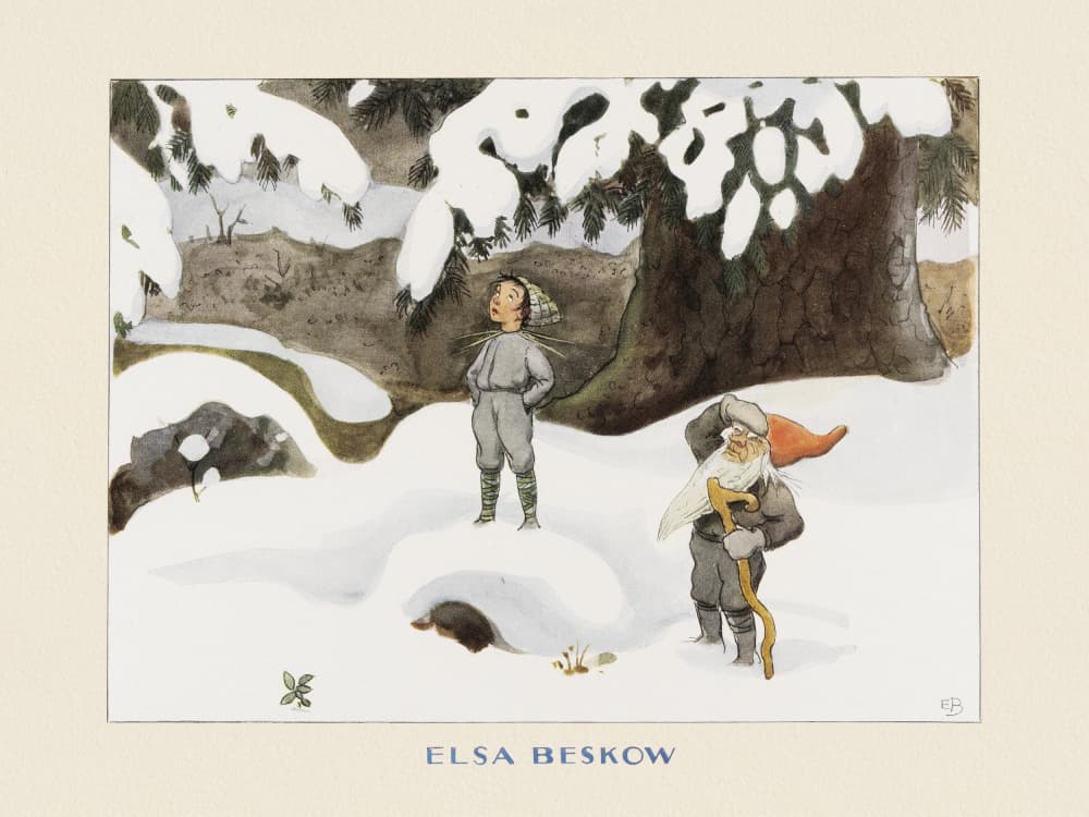 Solägget Vinter by Elsa Beskow — canvas wall art