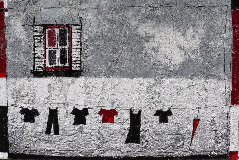 Red Window Laundry by Donatella Marraoni — canvas wall art