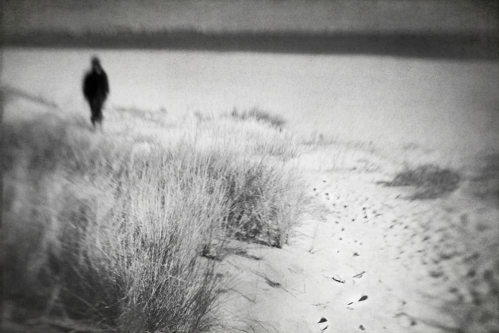 Lone Walker On Dunes by Nuno Borges — canvas wall art