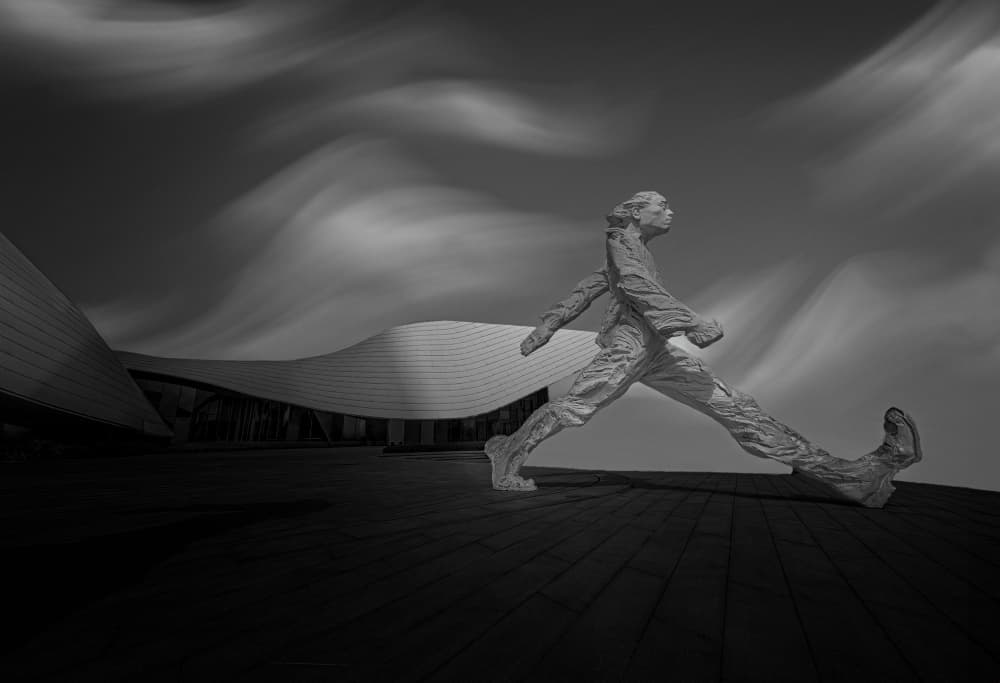 Dynamic Striding Figure by Molly Fu APA — canvas wall art