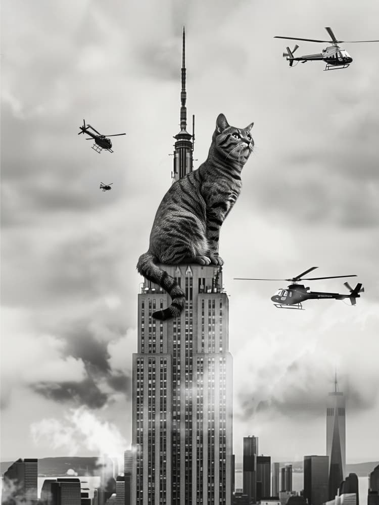 Cat on top by Dikhotomy — canvas wall art