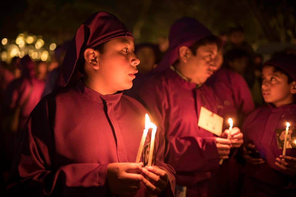 Solemn Candlelight Vigil by Alfred Forns — canvas wall art
