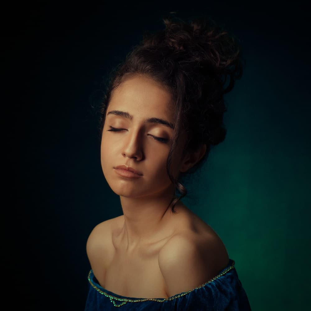 Serene Young Woman by Mehdi Mokhtari — canvas wall art