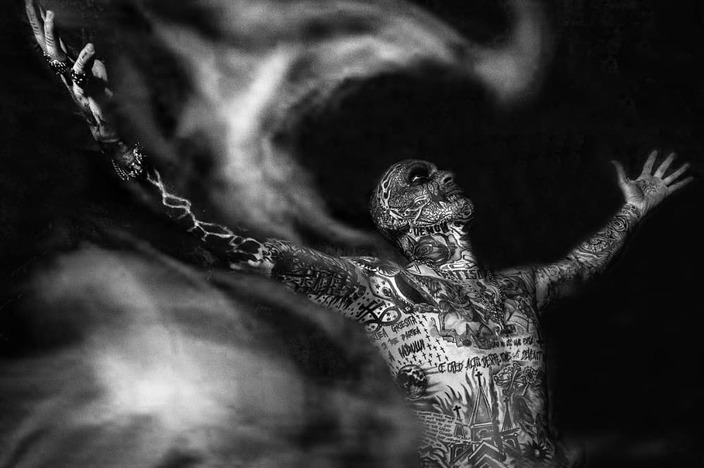 Tattooed Man Rising by Adela  Lia Rusu — canvas wall art