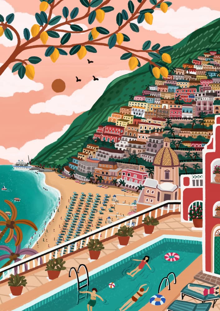 Positano Lemon Coast by Nidhi Kachhadiya — canvas wall art