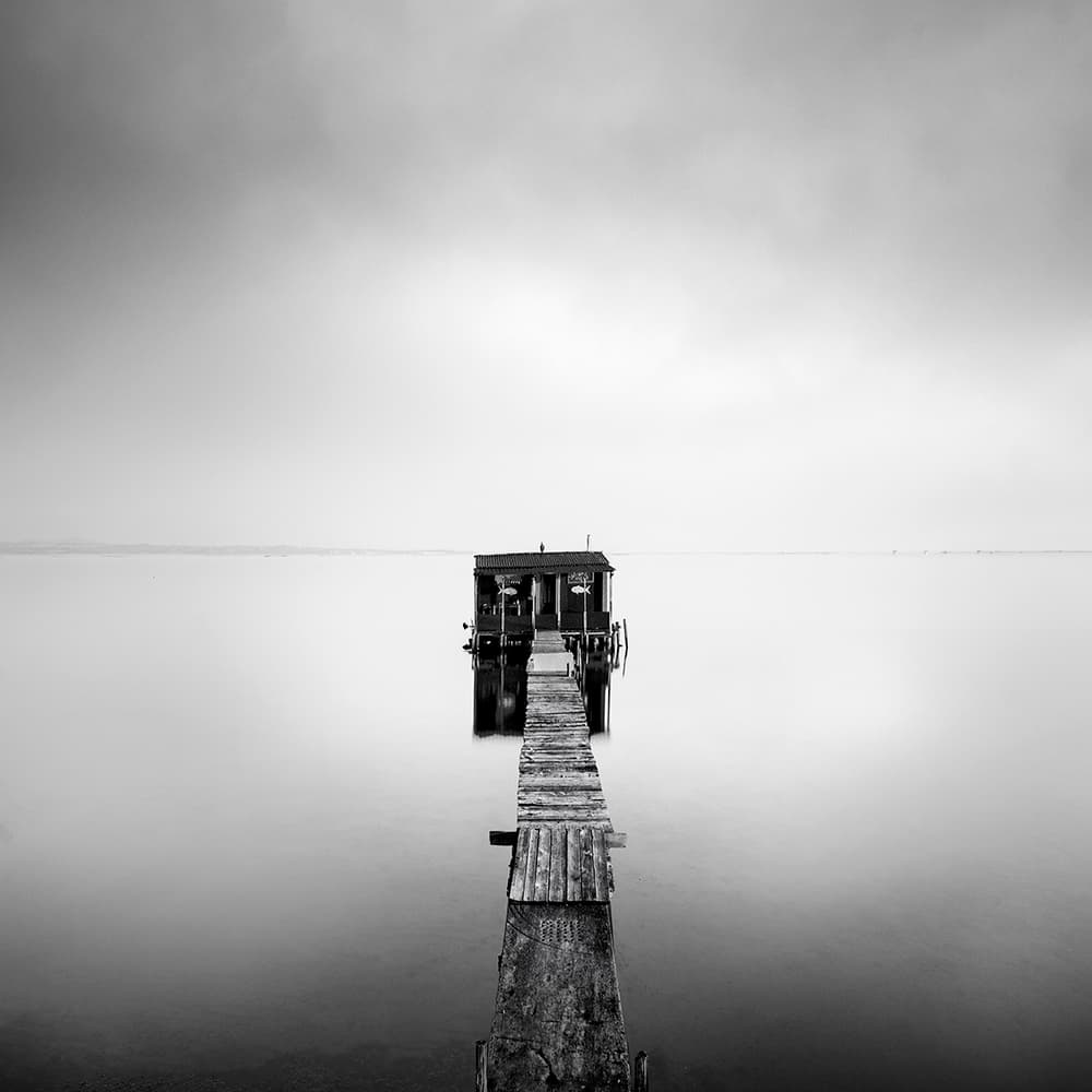 Solitary Pier Shack by George Digalakis — canvas wall art
