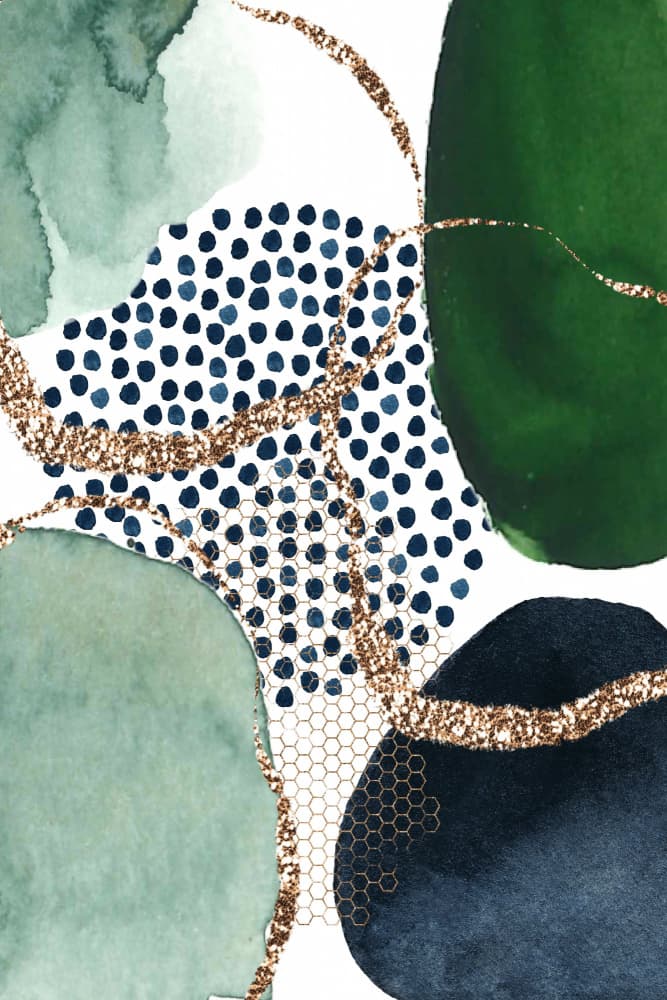 Golden Organic Shapes by Sally Ann Moss — canvas wall art