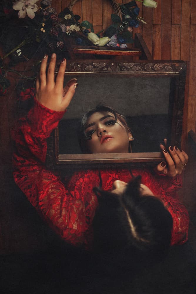 Mysterious Red Gaze by Djayent Abdillah — canvas wall art