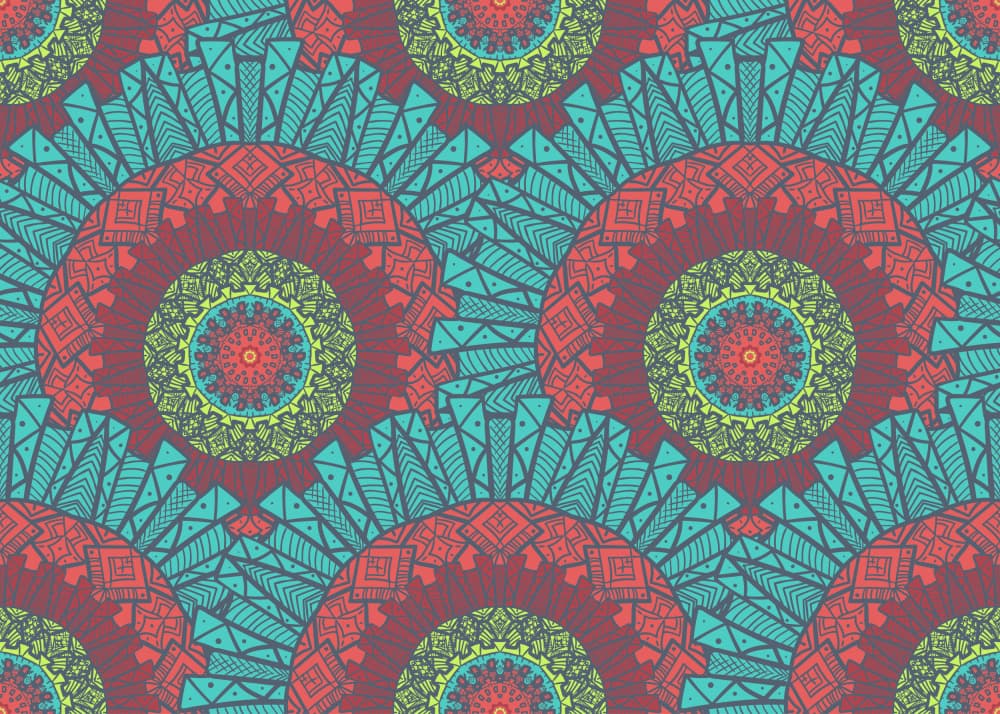 Colorful Bohemian Mandala Pattern by Marika Barsrsind — canvas wall art