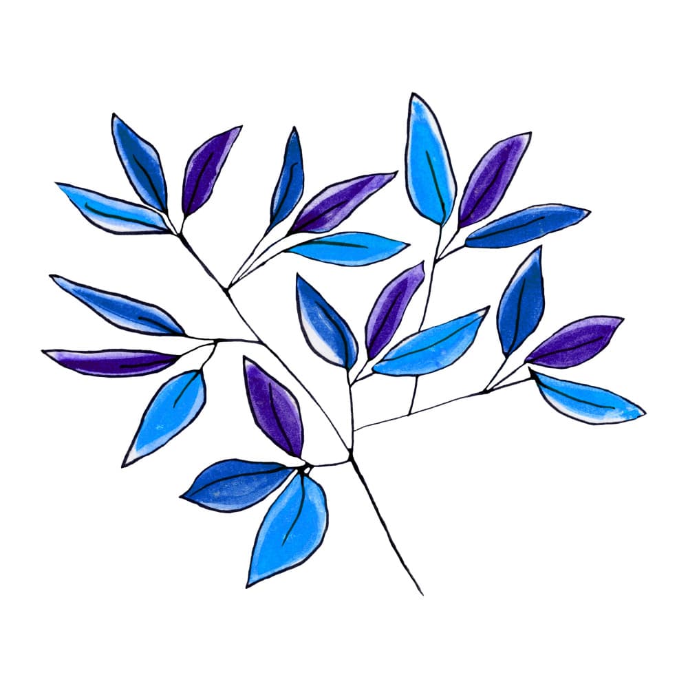 Blue Purple Leaves by Michele Channell — canvas wall art