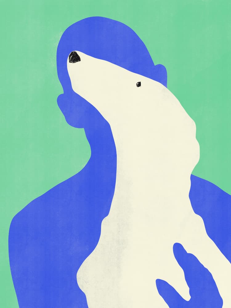 Gentle Bear Embrace by Little Dean — canvas wall art