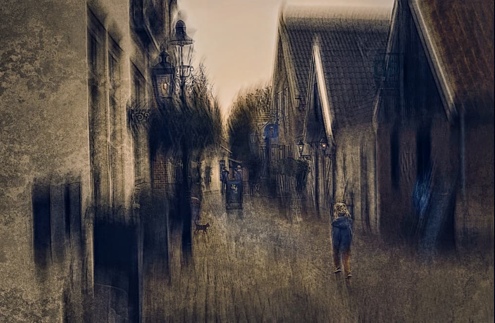 Dreamy Old Town Walk by Jan van der Linden — canvas wall art