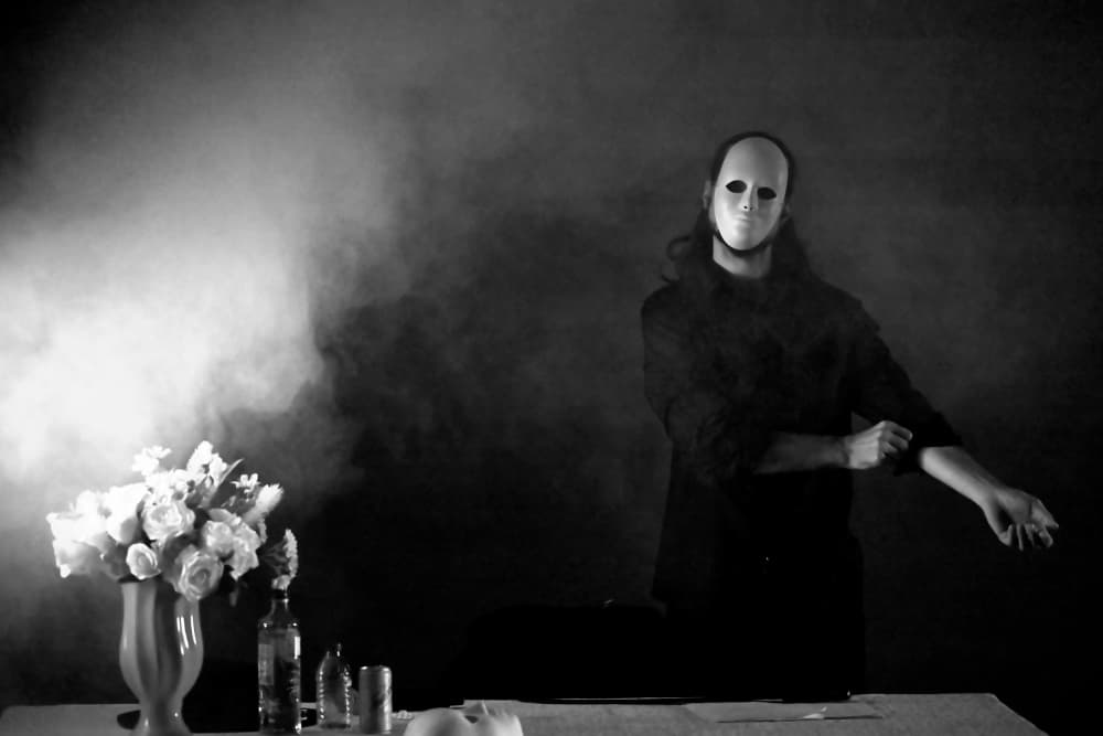 Masked Figure Shadowed by Eduardo Perez Sanchez — canvas wall art