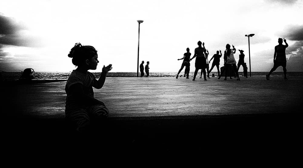 Joyful Seaside Silhouettes by Yuri Shepelev — canvas wall art