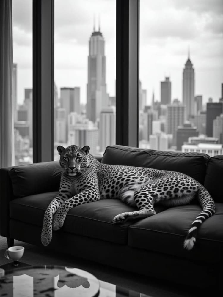 Urban Leopard Lounge by Josie George — canvas wall art