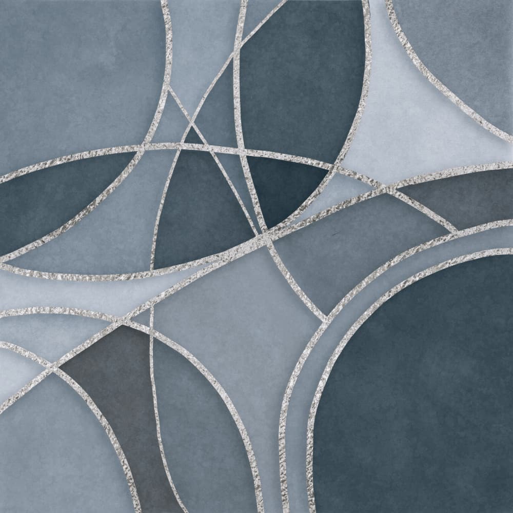 Silver Lined Blue Abstract by Andrea Haase — canvas wall art
