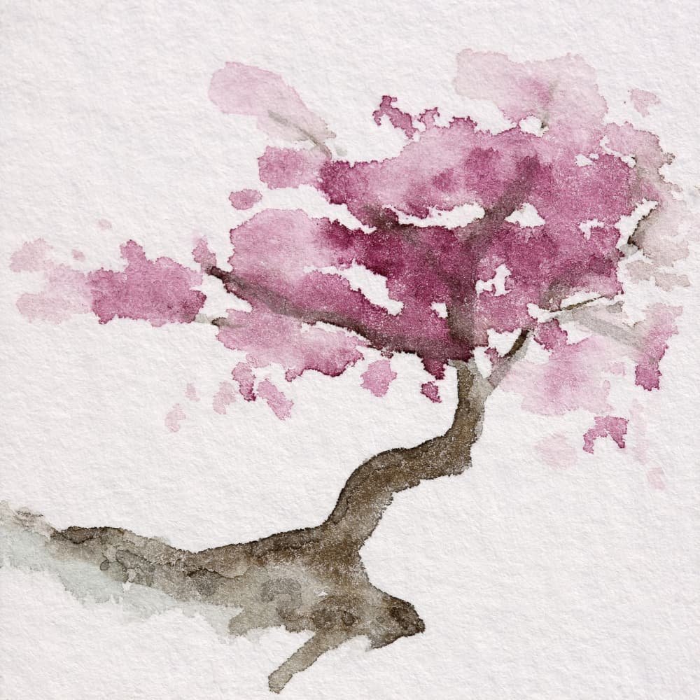 Watercolor Cherry Blossom Tree by Natalie Bruns — canvas wall art