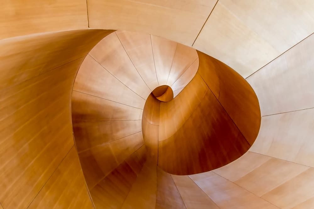 Elegant Wooden Spiral by Fahad Abdualhameid — canvas wall art