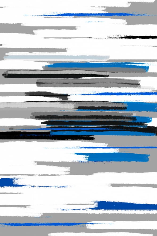 Abstract Blue Grey Strokes by Fun Qui — canvas wall art