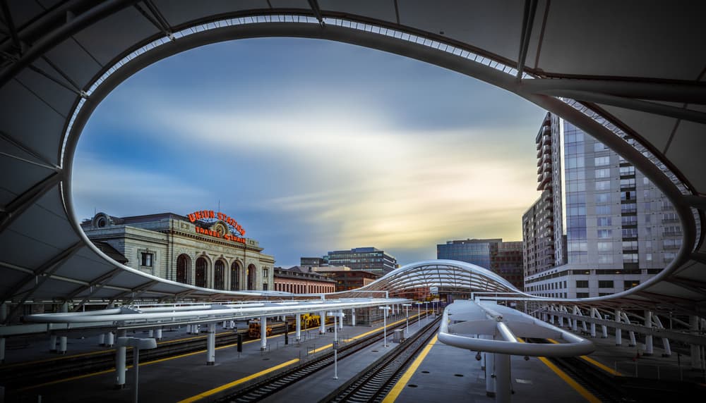 Denver Union Station Twilight by Jan Abadschieff — canvas wall art