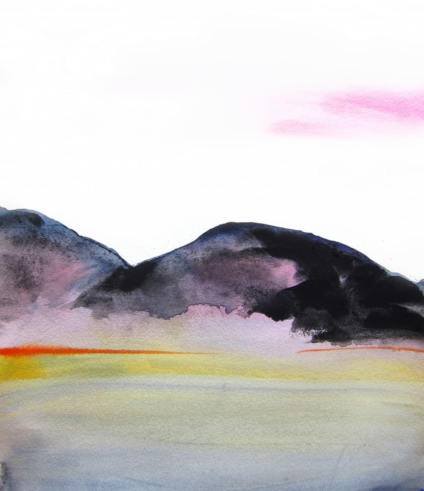 Serene Mountain Sunset by Christine Lindstrom — canvas wall art