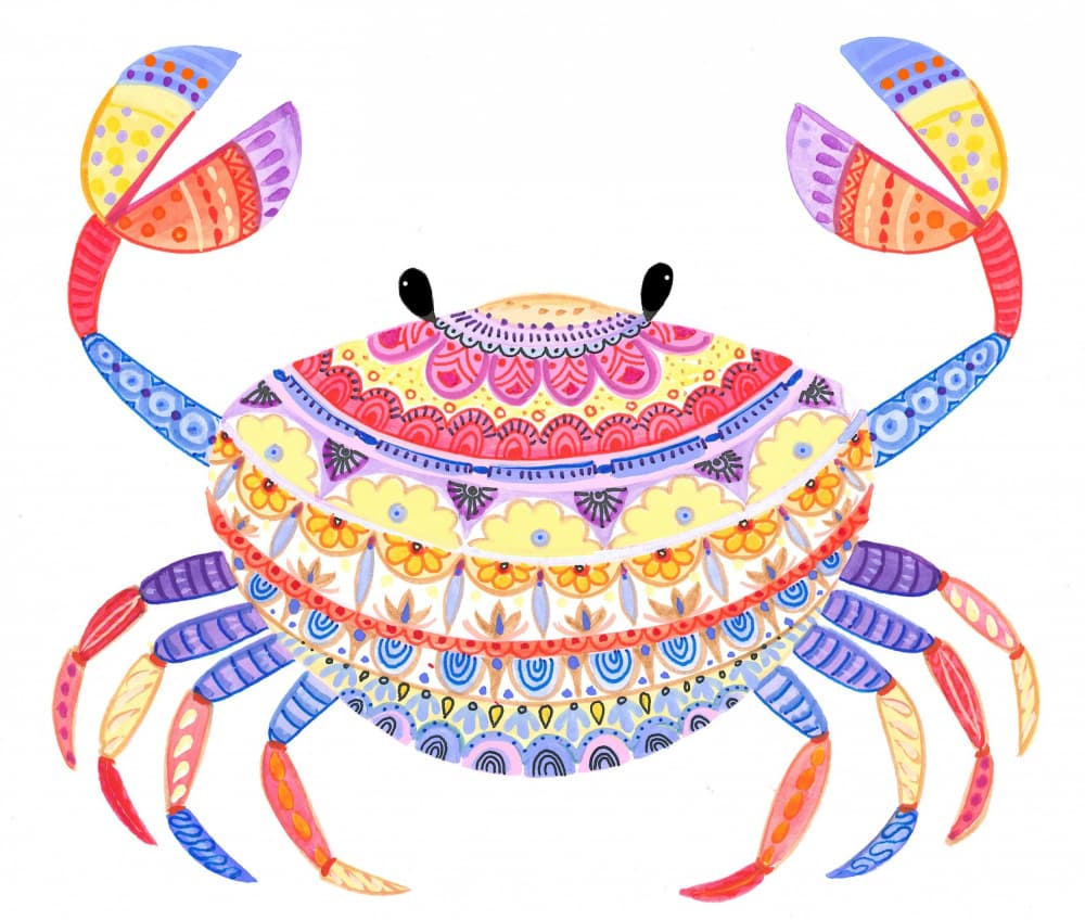 Colorful Crab Dance by Isabelle Brent — canvas wall art