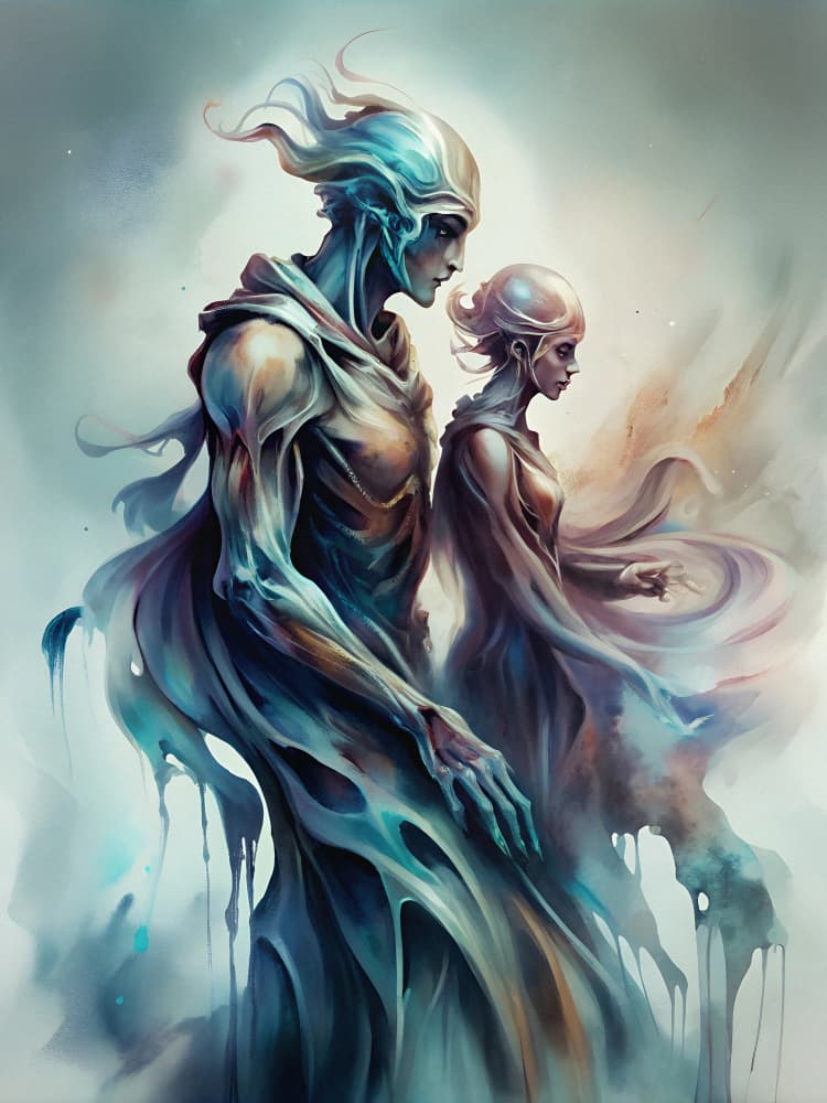 Ethereal Spirit Guides by Miguel Bruzual — canvas wall art