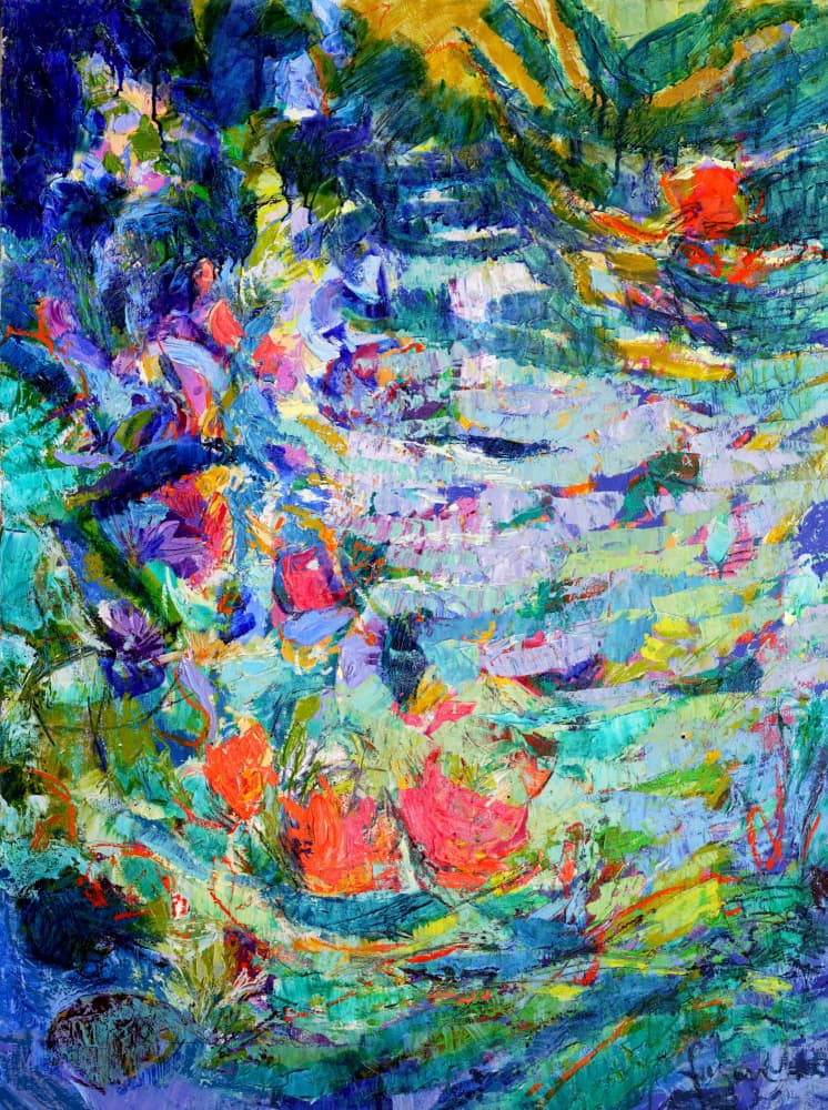 Luminous Petal Cascade by Dorothy Fagan — canvas wall art