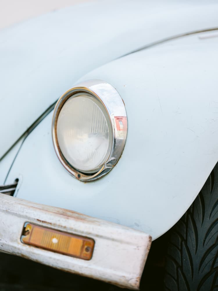 Pastel Volskwagen Beetle in the streets of Oaxaca Mexico by Raisa Zwart — canvas wall art