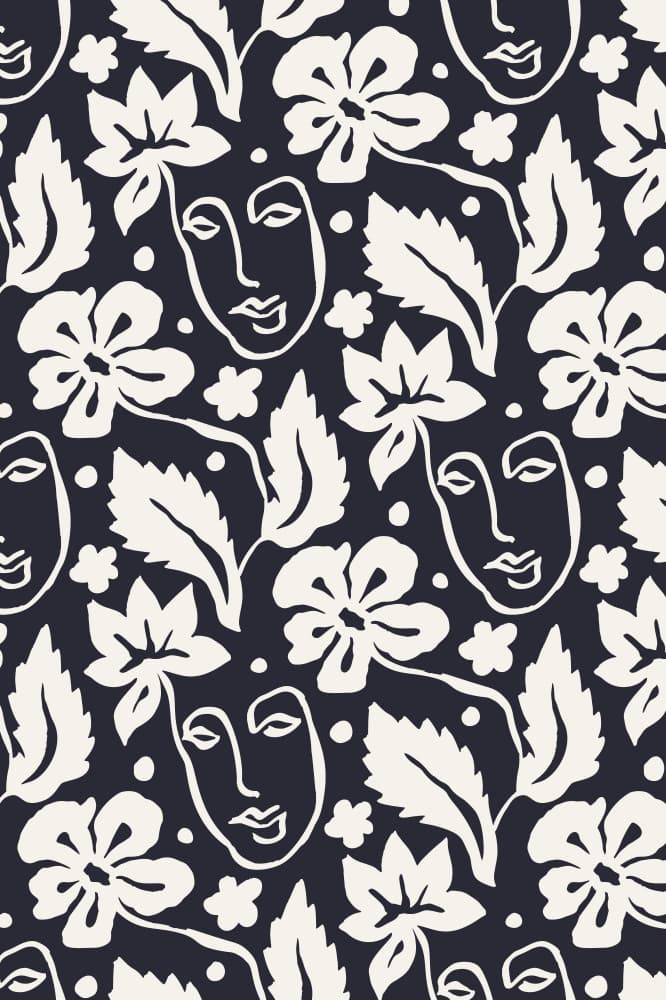 Boho Floral Faces by Anna Rose — canvas wall art