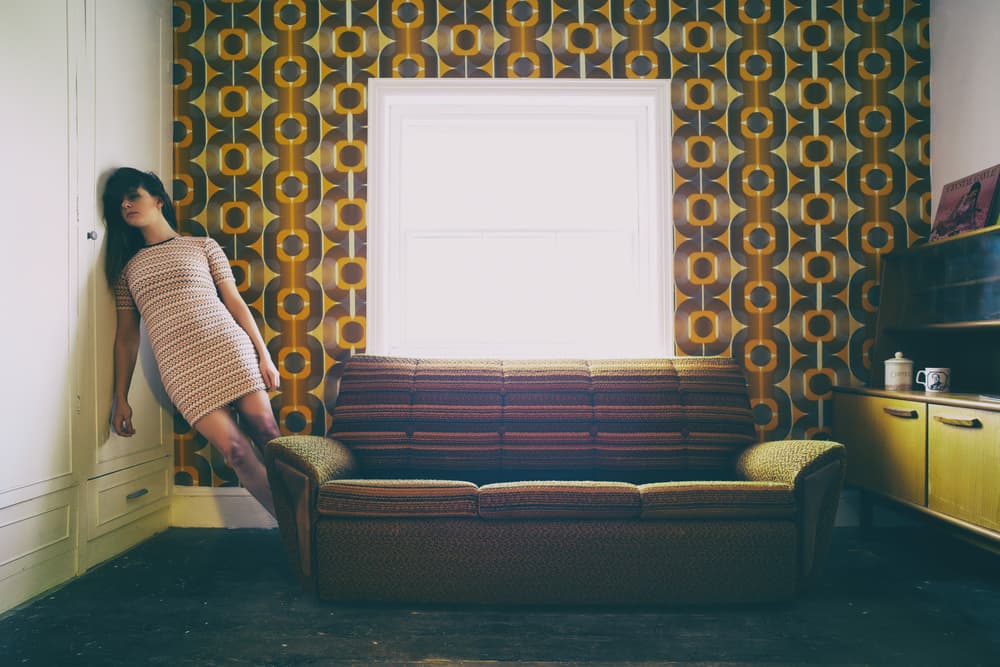 Woman in Retro Room by Paul — canvas wall art