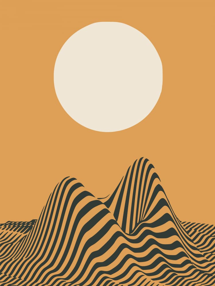 Abstract Striped Hills Sun by Little Dean — canvas wall art