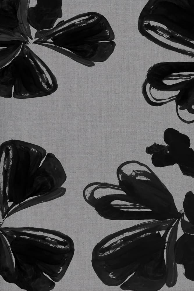 Modern Black Blooms by cartissi — canvas wall art